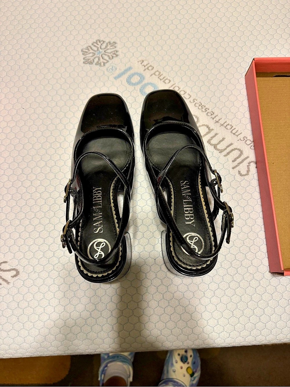 Sam & Libby Grace Black Heeled Sandals US 8 W Like New